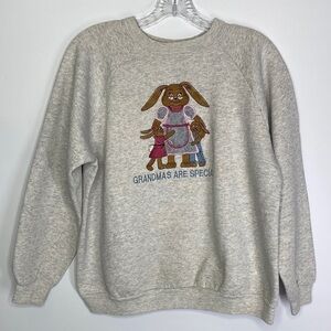 Vintage Hanes Activewear Grandmas Are Special Gray Crewneck Sweatshirt Large